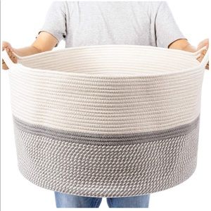 Extra Large Rope Woven Storage Basket w/ Handles